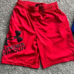 Under Armour Red Athletic Shorts with Elastic Waistband